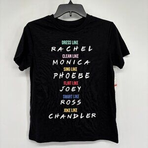Friends Love Tribe Women's TV Show Short Sleeve Graphic Tee Black Size XS NWT